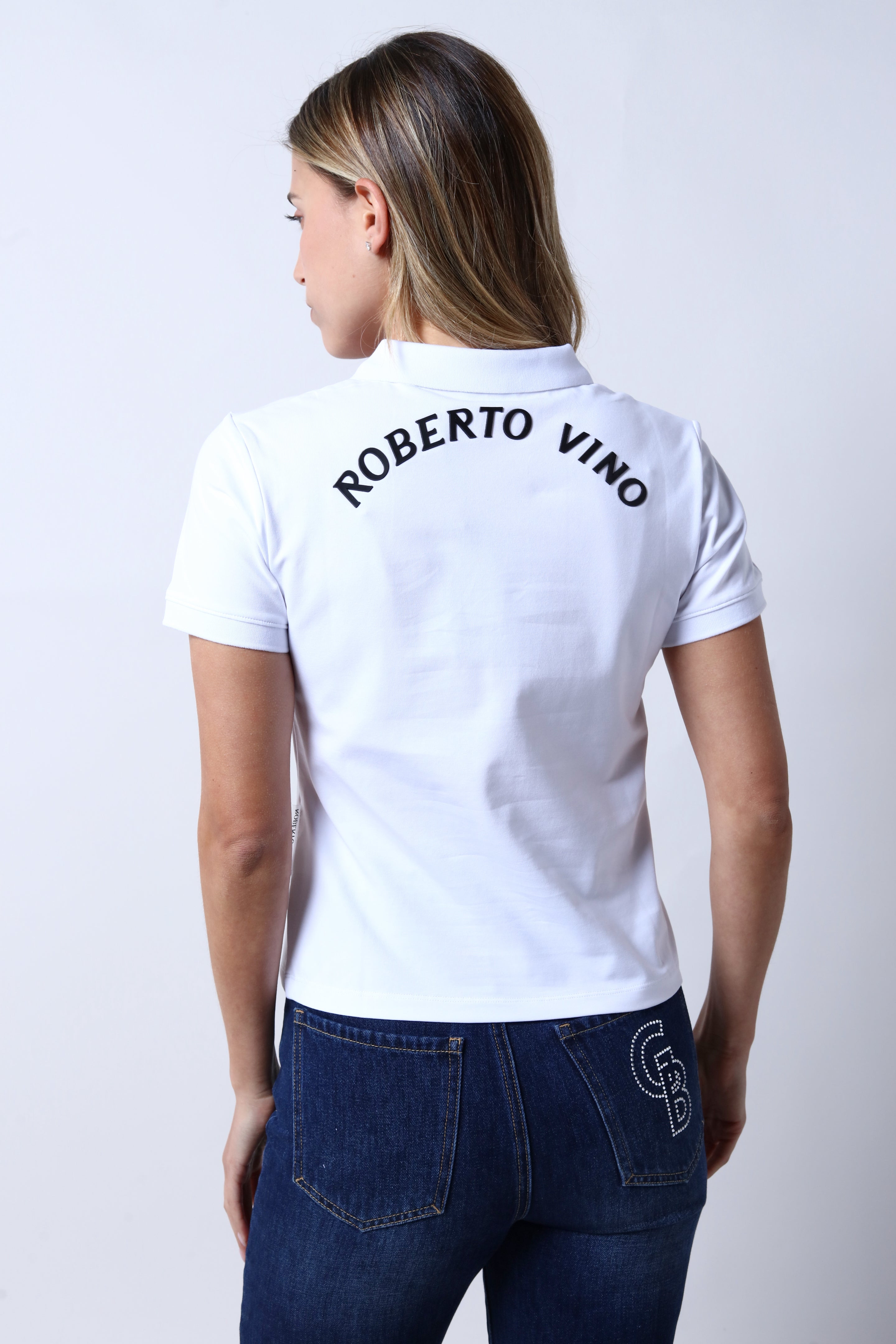 חולצת צווארון ROBERTO VINO בצבע לבן לנשים