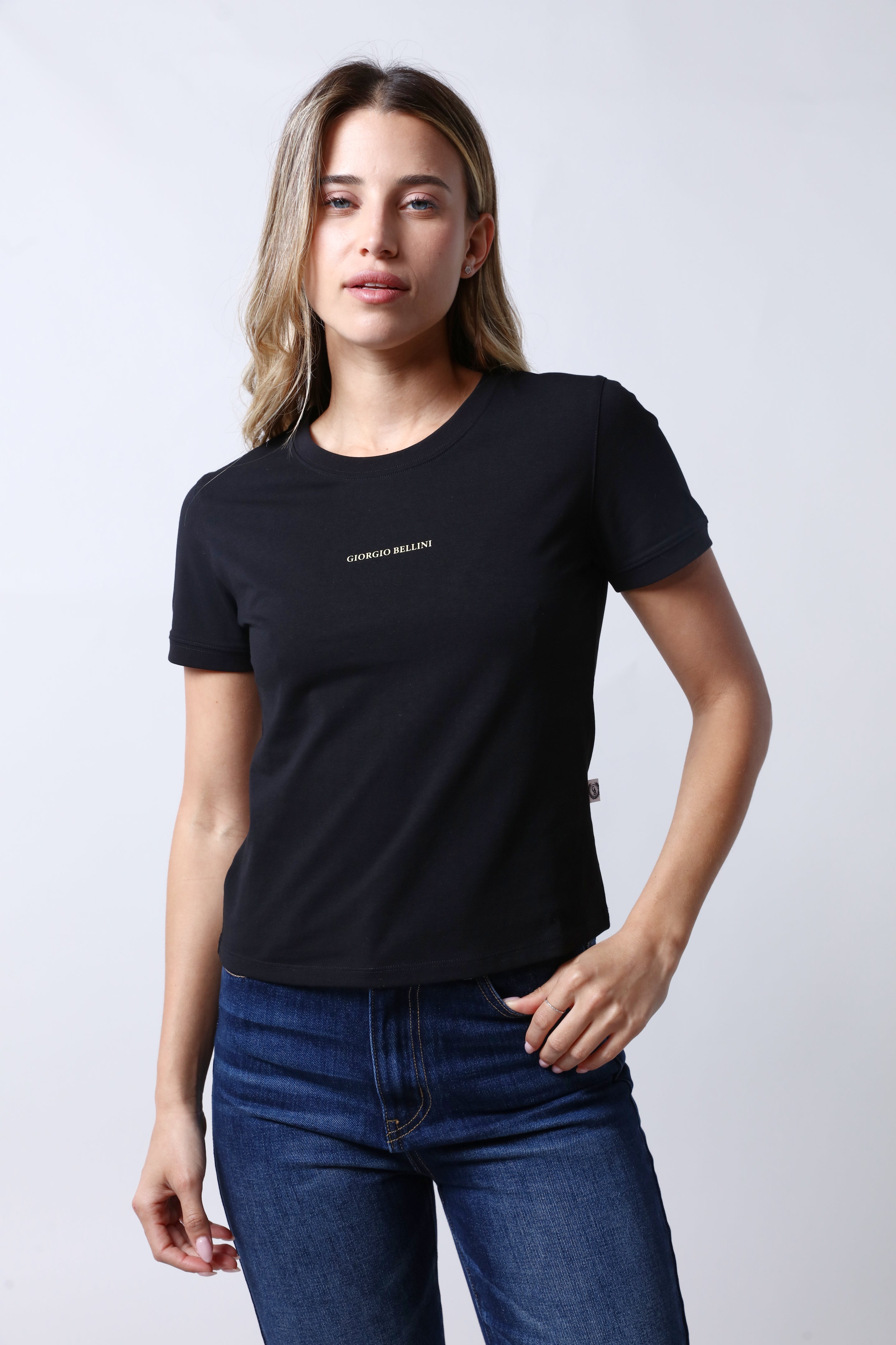 חולצת טי שירט GIORGIO BELLINI בצבע שחור לנשים