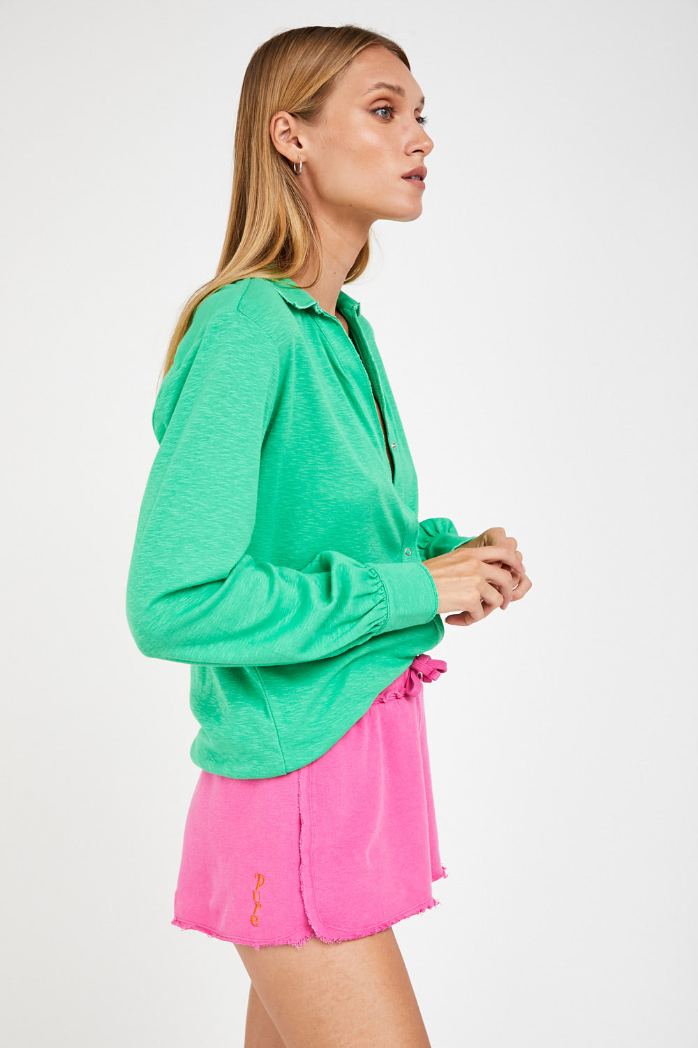 חולצה מכופתרת pure tlv ירוק