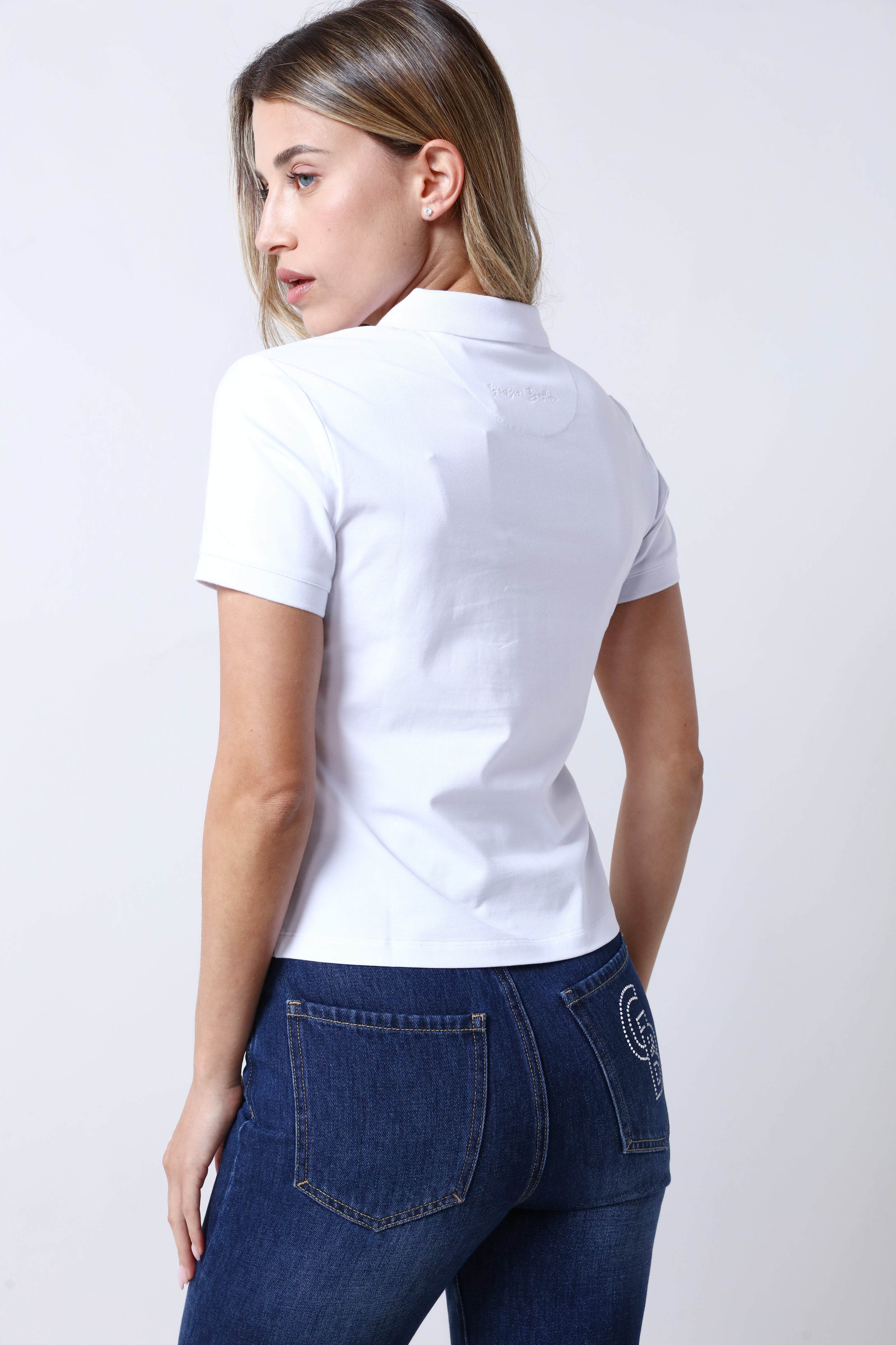חולצת צווארון GIORGIO BELLINI בצבע לבן לנשים