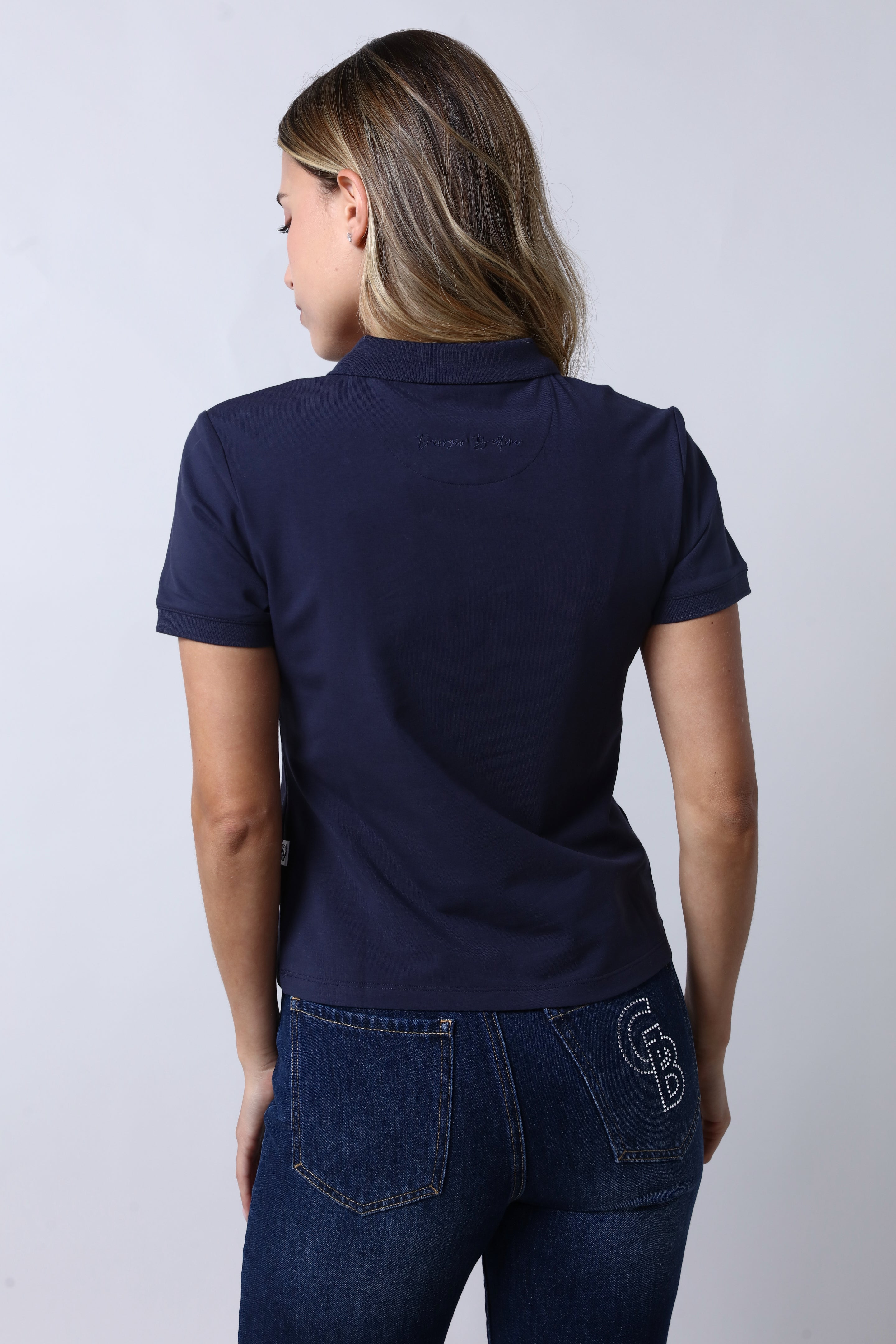 חולצת צווארון GIORGIO BELLINI בצבע כחול לנשים
