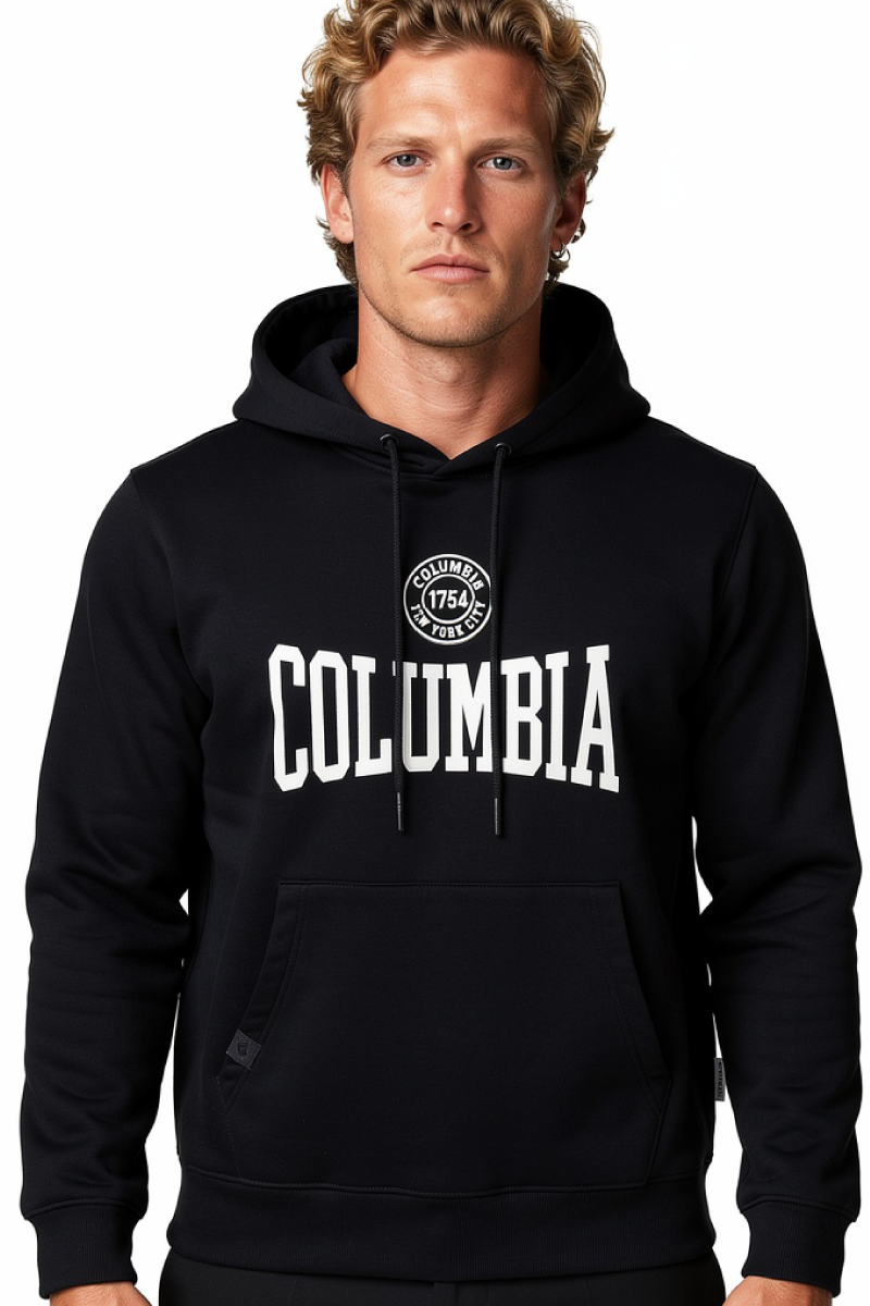 קפוצ'ון COLUMBIA לוגו מרכזי מודגש