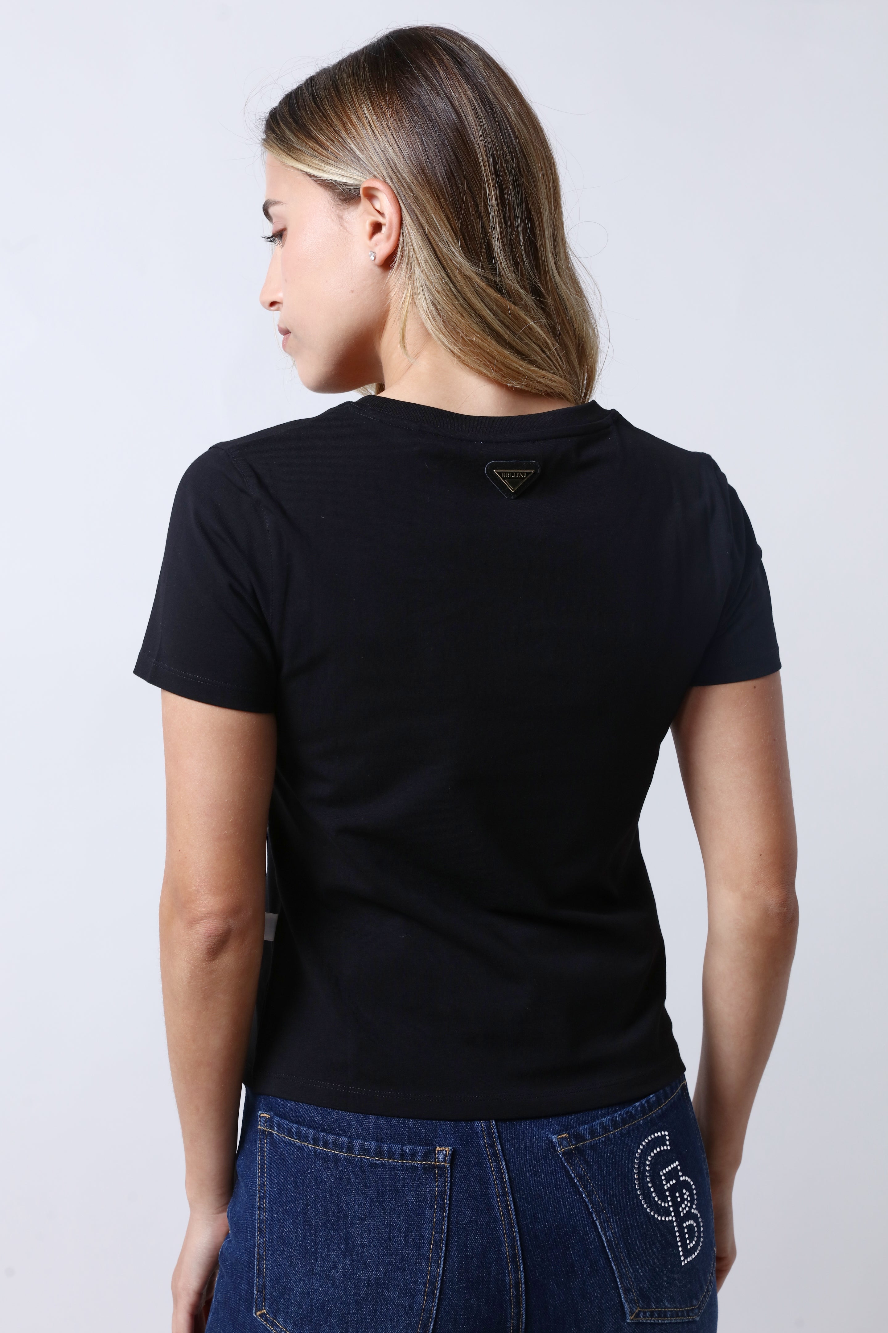 חולצת טי שירט GIORGIO BELLINI בצבע שחור לנשים