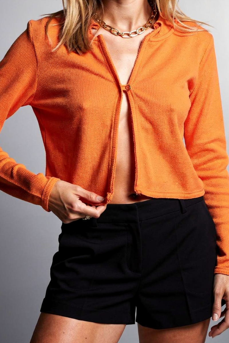קארדיגן וואפל לנשים ORANGE ECLIPSE