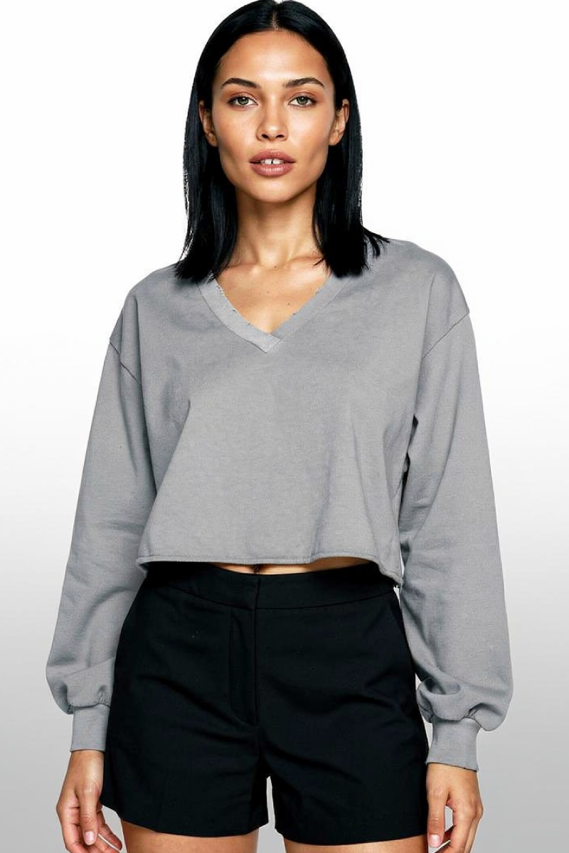 קרופ טופ pure אפור