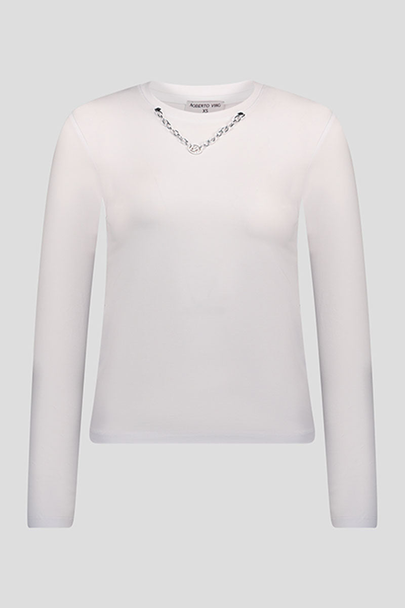 חולצת טי שירט לנשים ROBERTO VINO בצבע לבן