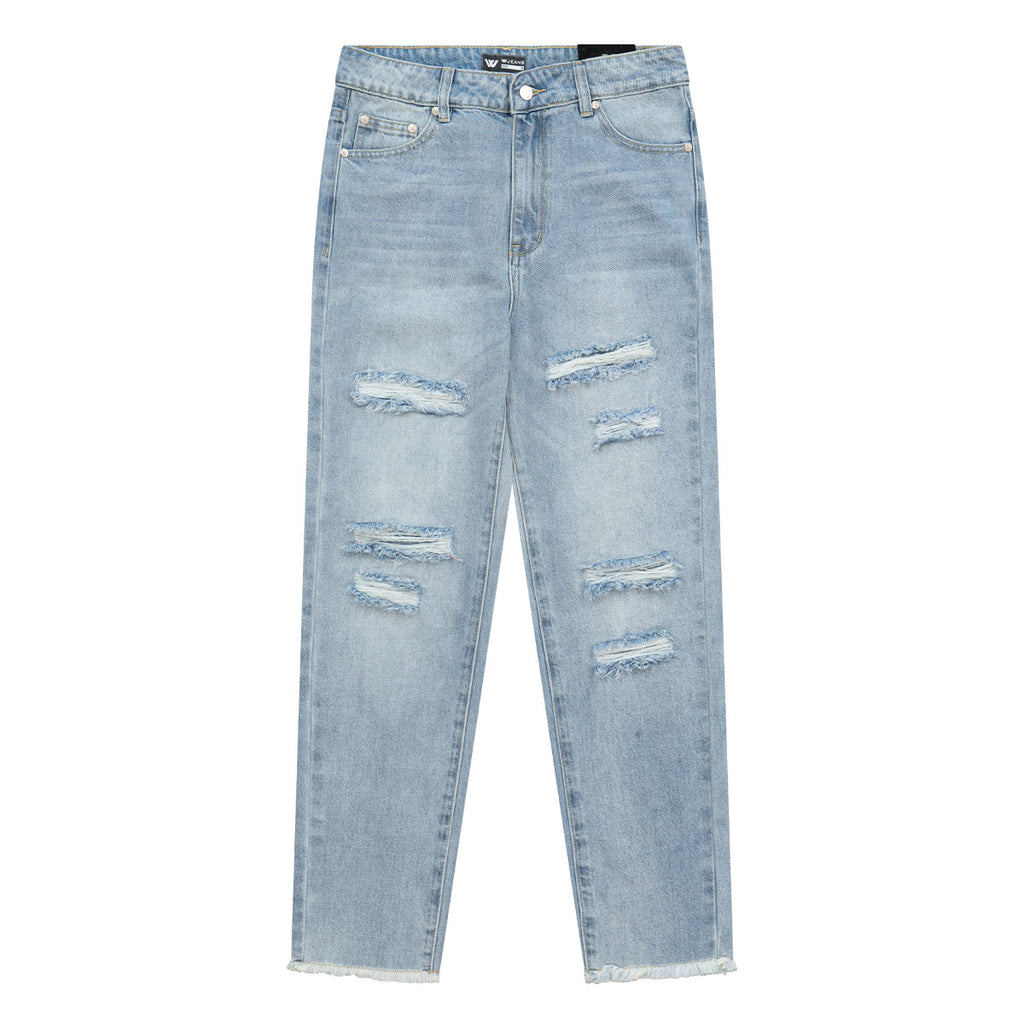 מכנסי ג'ינס W JEANS בצבע כחול לנשים