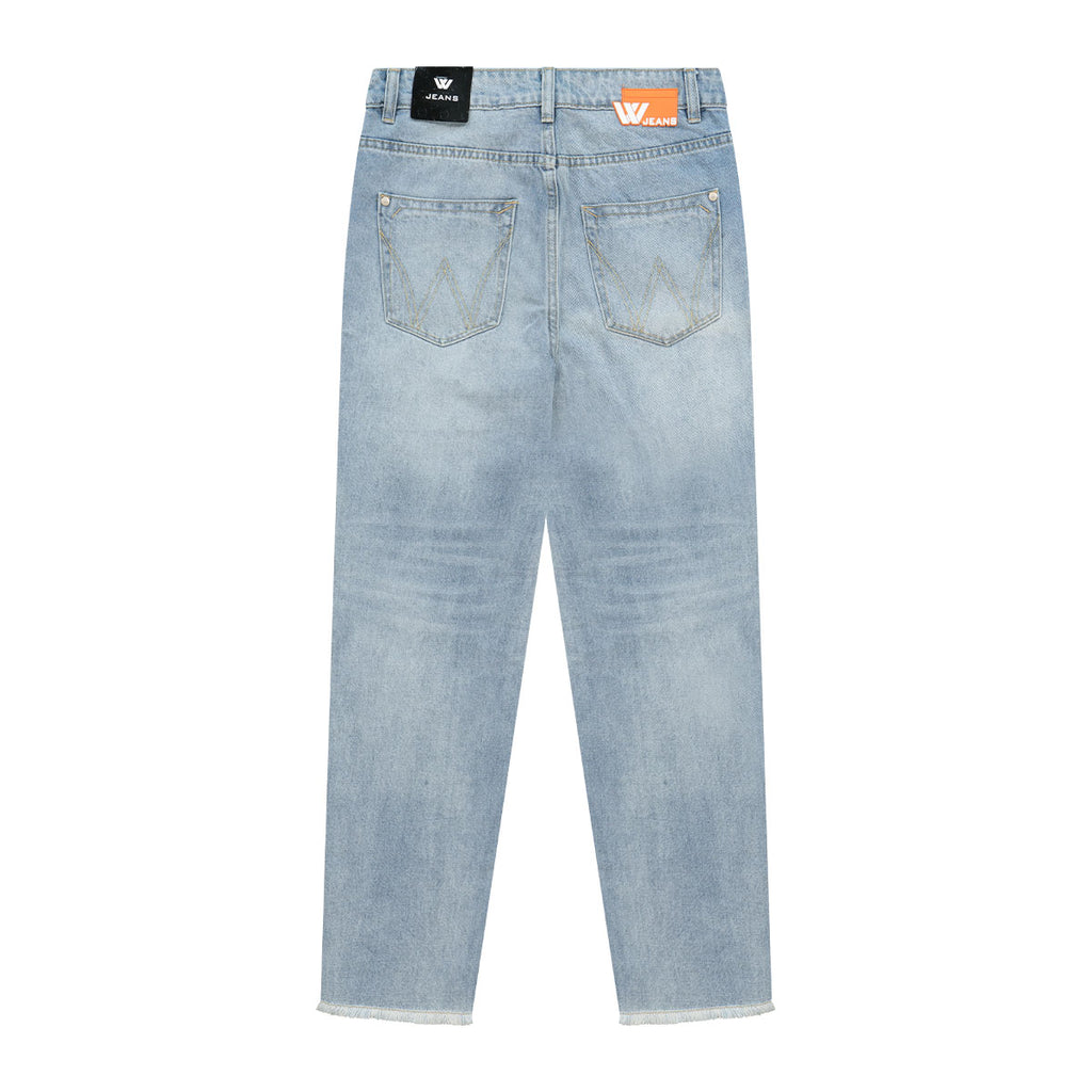 מכנסי ג'ינס W JEANS בצבע כחול לנשים