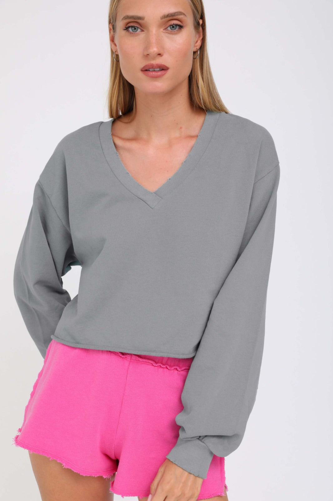 קרופ טופ pure אפור