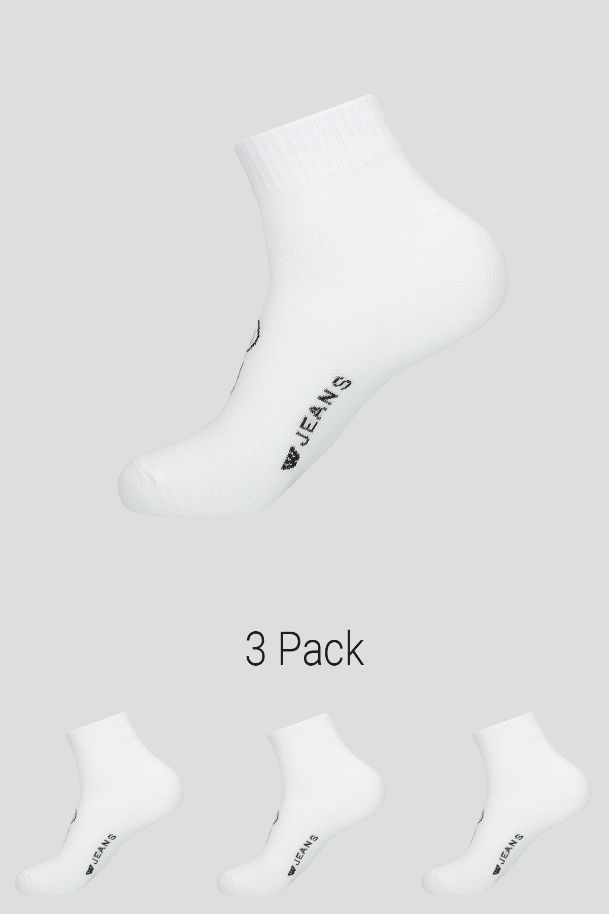 שלישיית גרבי רבע BEAR WHITE