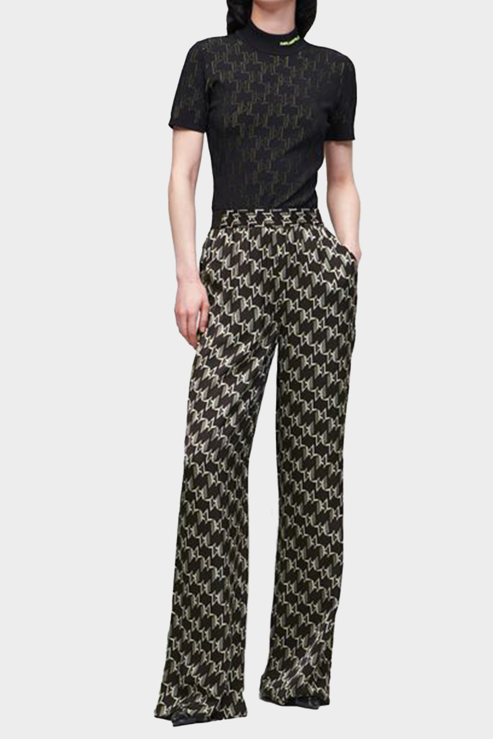 מכנסי פדלפון לנשים בצבע שחור KARL LAGERFELD Vendome online | ונדום .