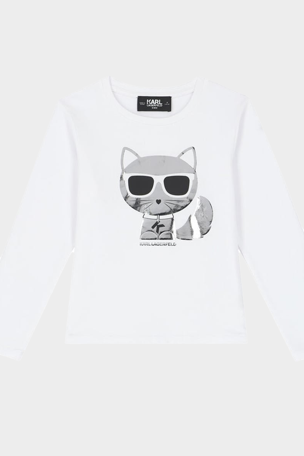 חולצת טי שירט לילדים בצבע לבן KARL LAGERFELD Vendome online | ונדום .