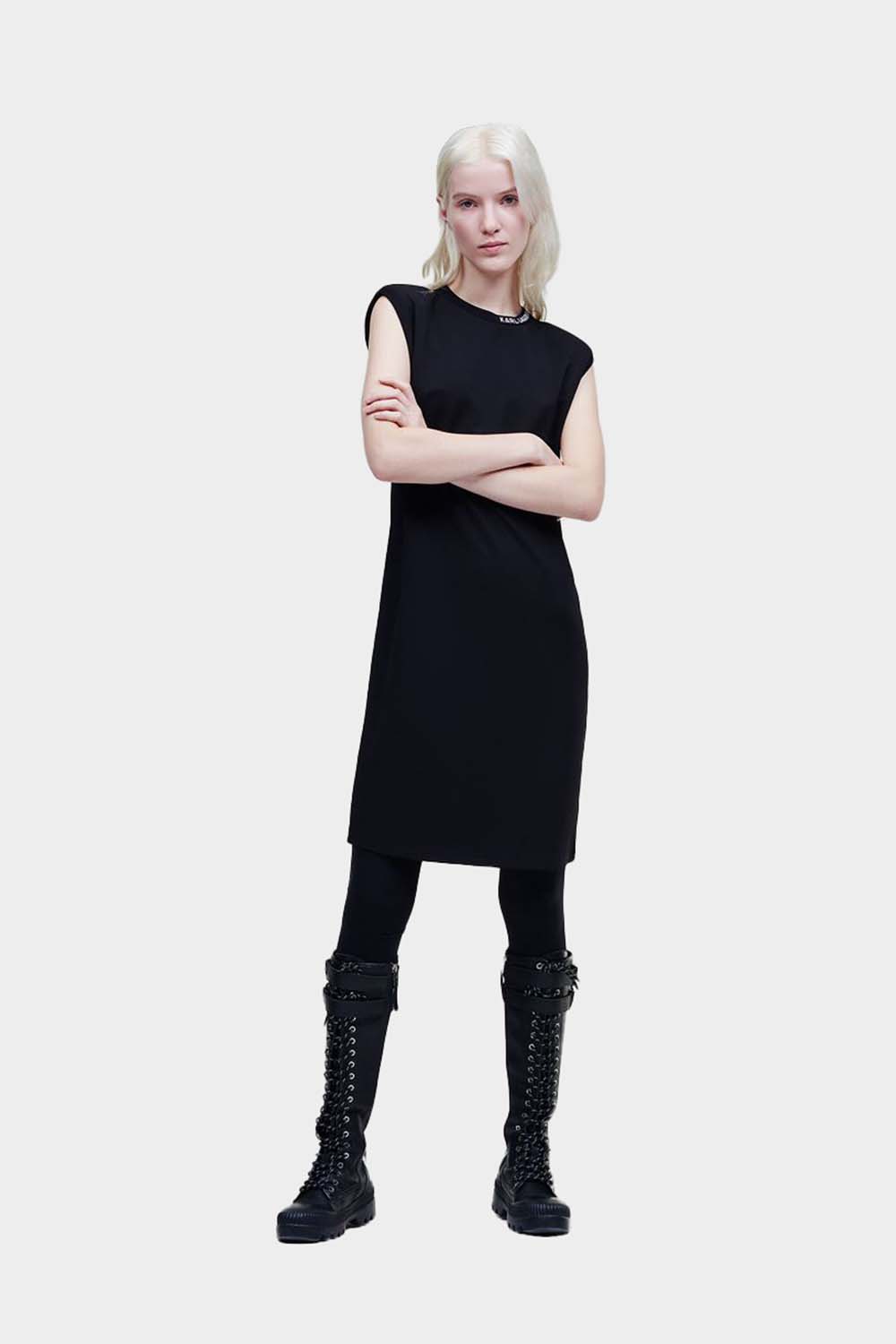 שמלת ג'רזי לנשים כריות כתפיים KARL LAGERFELD Vendome online | ונדום .