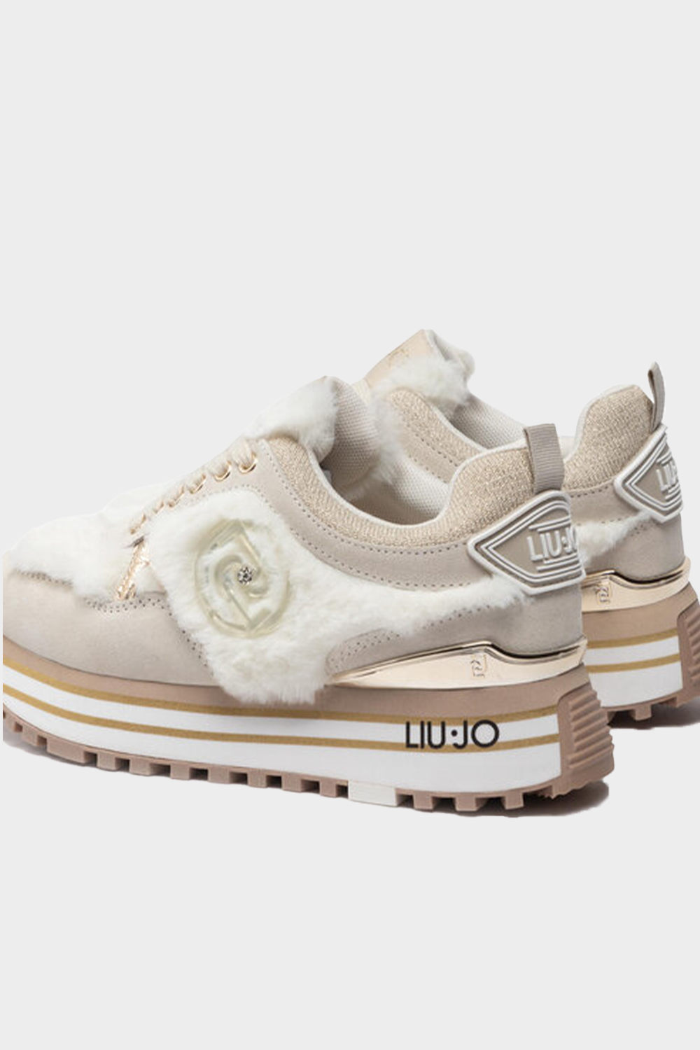 נעלי סניקרס פרווה לנשים בצבע לבן LIU JO Vendome online | ונדום .