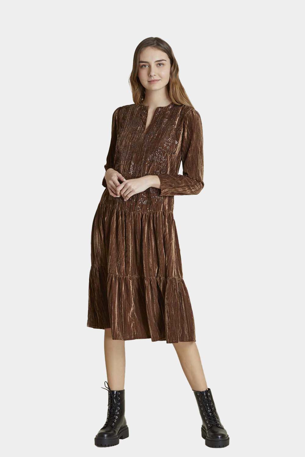 שמלת קטיפה לנשים פייטים RENE DERHY Vendome online | ונדום .