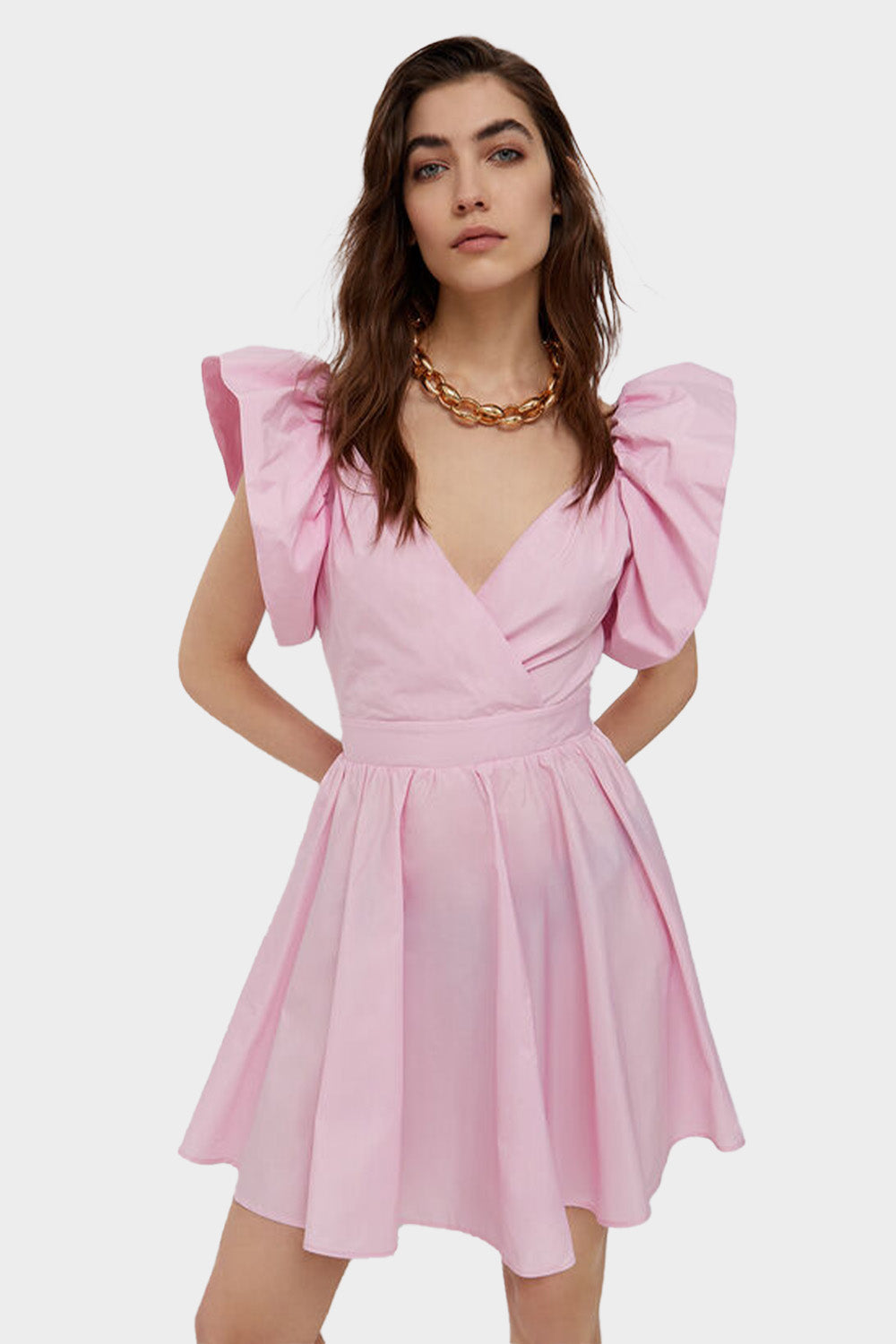 שמלה קצרה לנשים כתפיים נפוחות LIU JO Vendome online | ונדום .