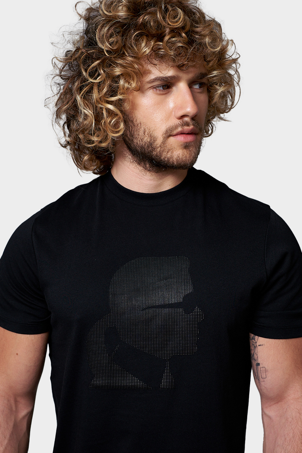 חולצת טי שירט לגברים הדפס פרופיל KARL LAGERFELD KARL LAGERFELD Vendome online | ונדום .