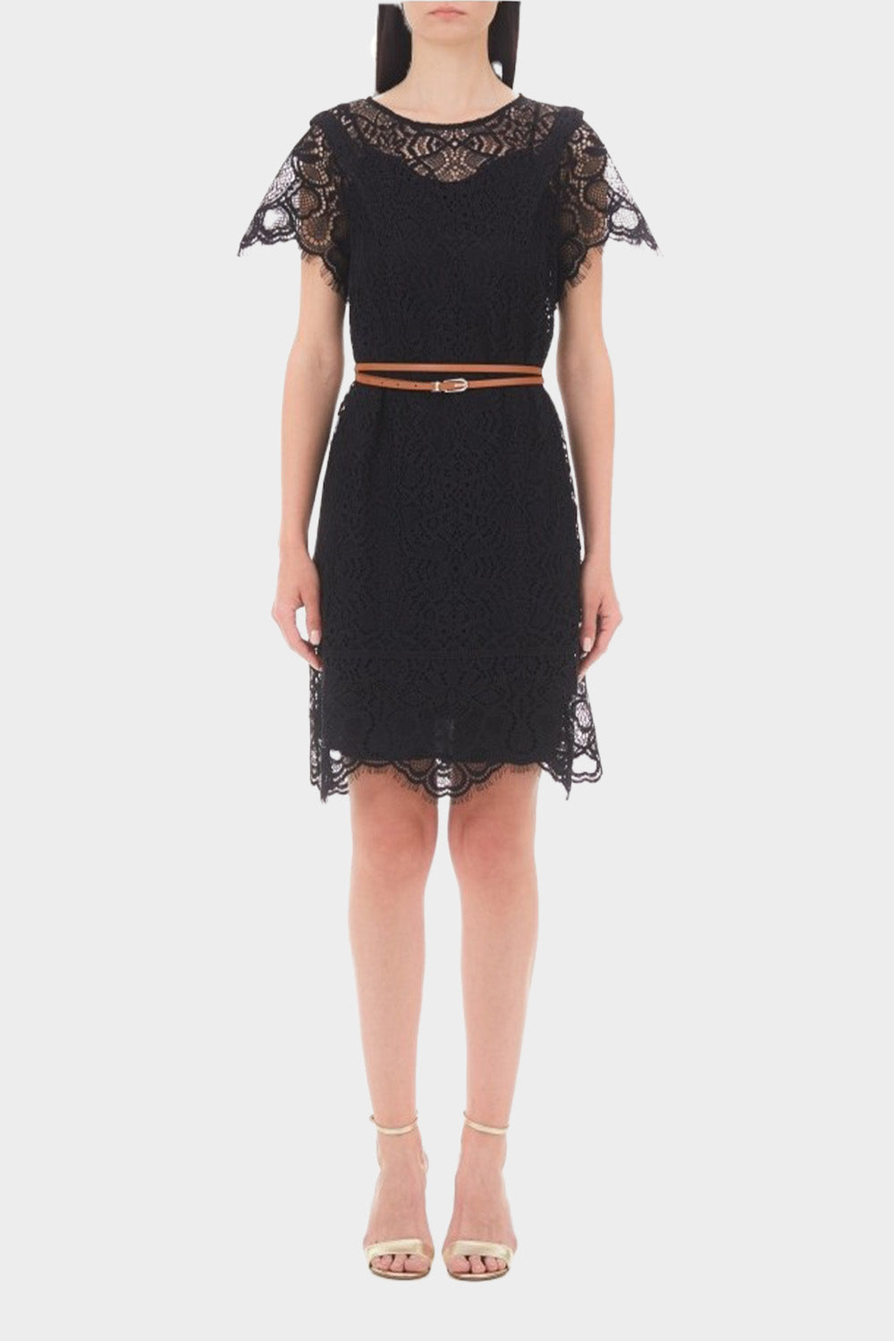 שמלת תחרה לנשים חגורה חומה LIU JO Vendome online | ונדום .