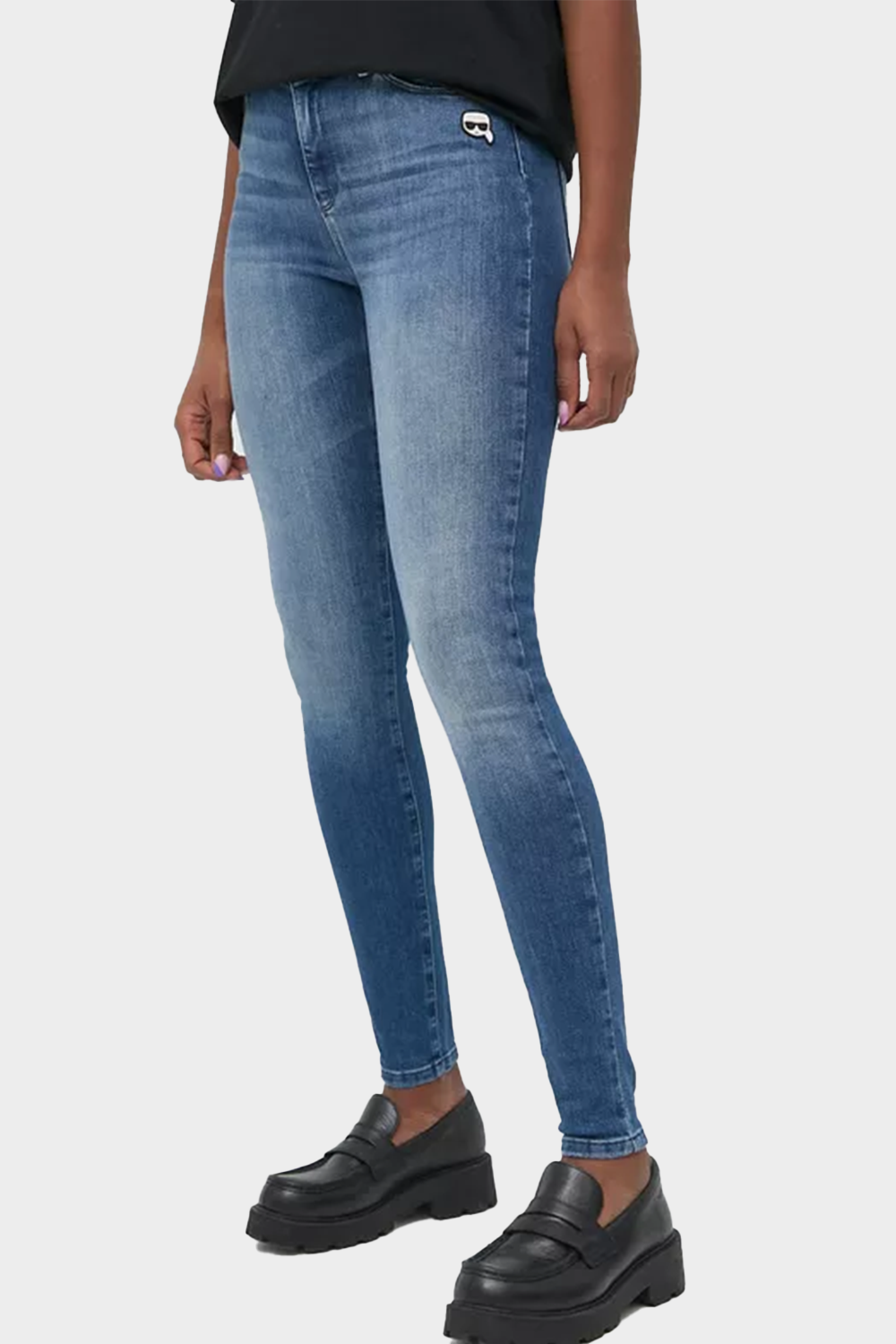 מכנסי גינס לנשים בצבע כחול KARL LAGERFELD Vendome online | ונדום .