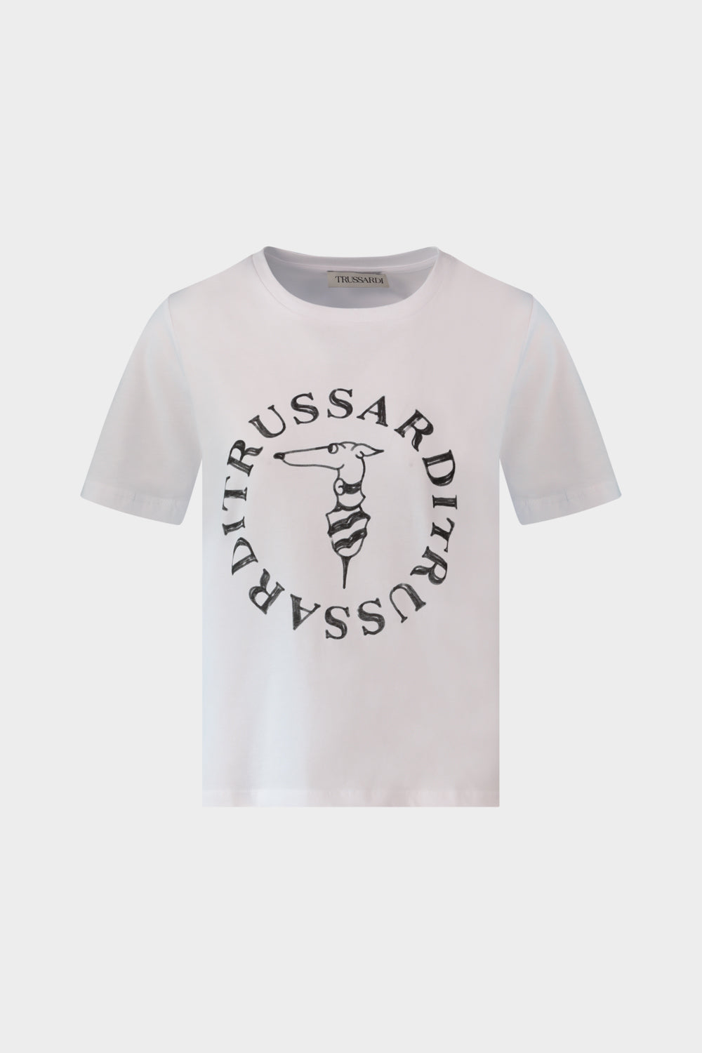 חולצת טי שירט לנשים הדפס לוגו תחש TRUSSARDI Vendome online | ונדום .