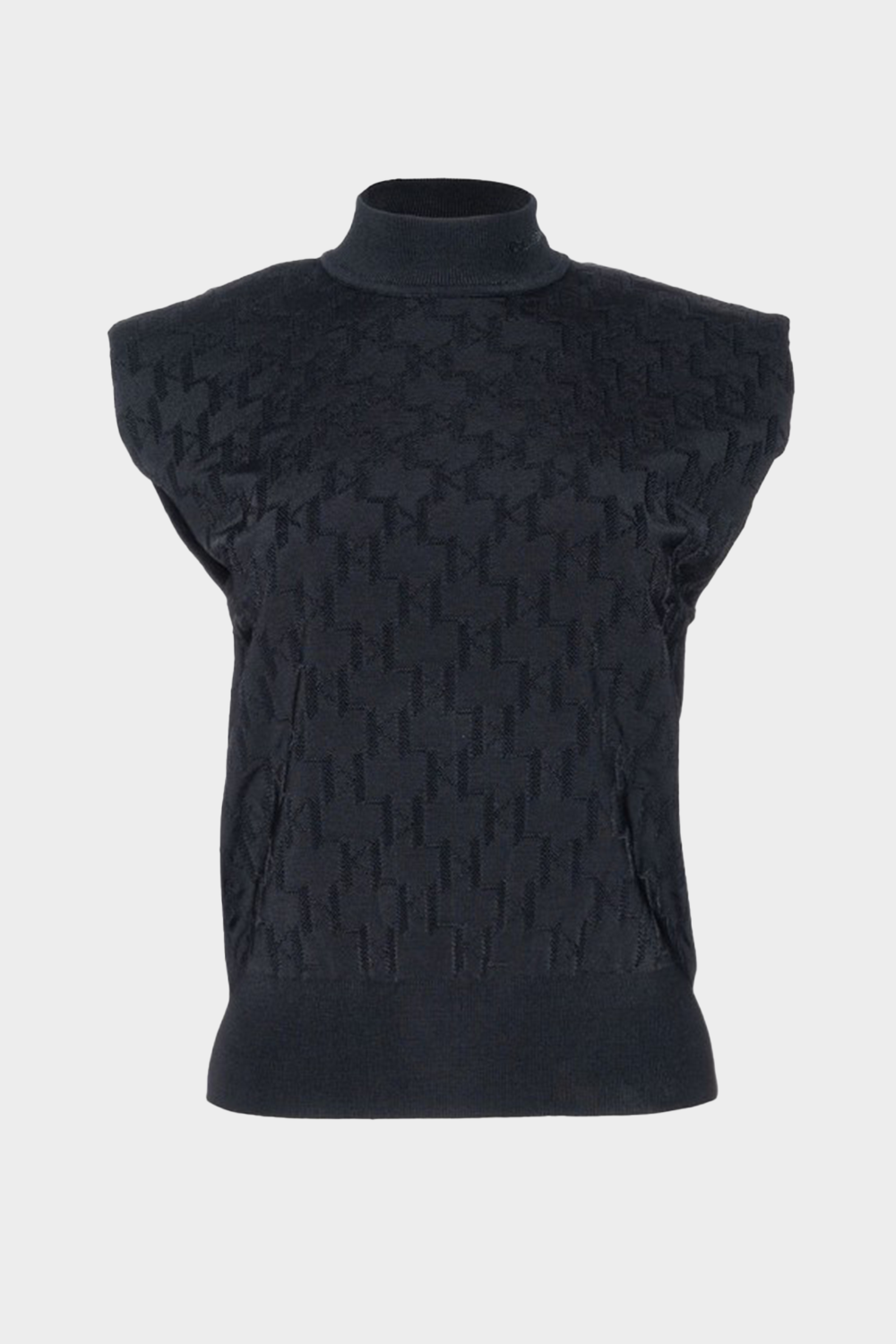 סריג צווארון לנשים בצבע אפור שחור KARL LAGERFELD Vendome online | ונדום .