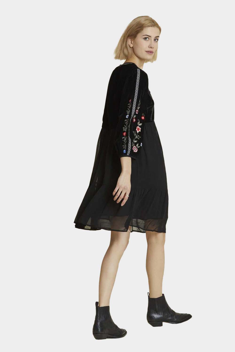 שמלה רקמה מעוטרת לנשים חצאית שתי שכבות RENE DERHY Vendome online | ונדום .