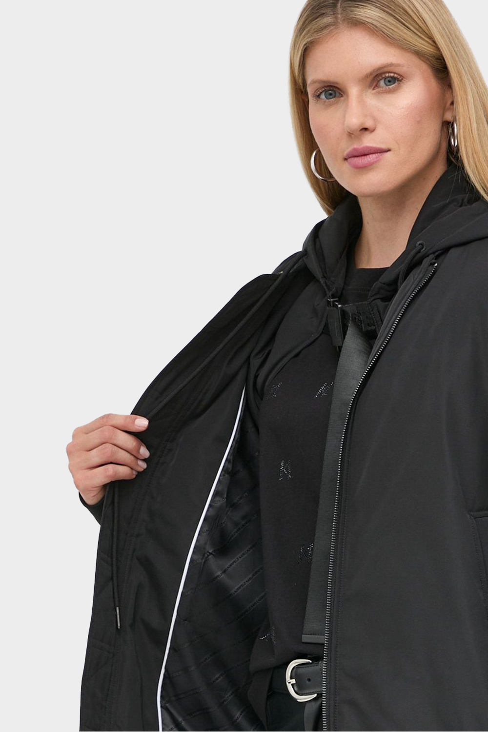 מעיל לנשים בצבע שחור KARL LAGERFELD Vendome online | ונדום .