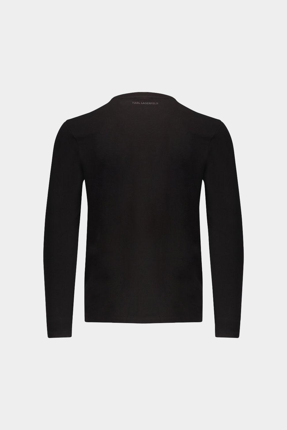 חולצת טי שירט שרוול ארוך לגברים לוגו מטאלי KARL LAGERFELD Vendome online | ונדום .