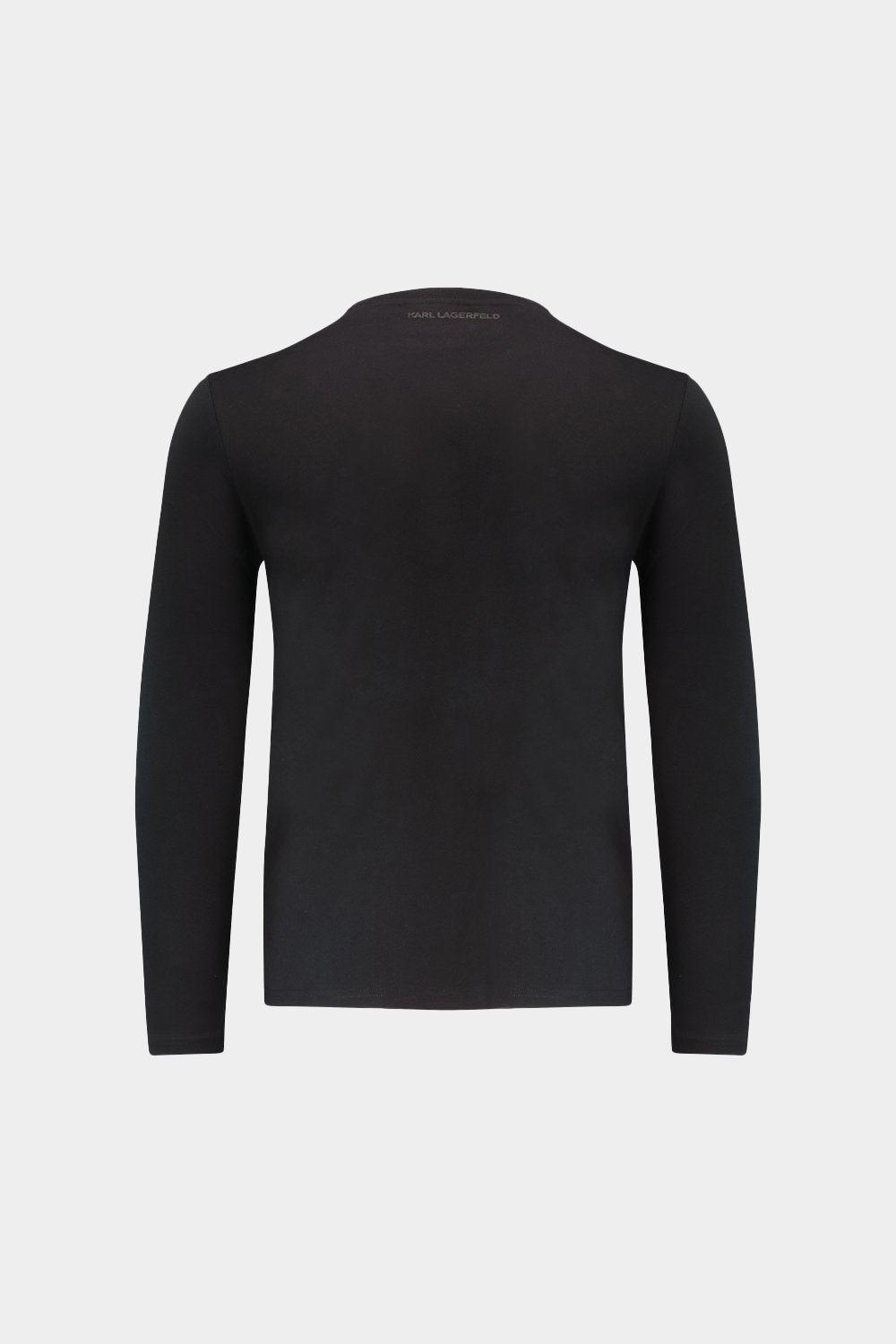 חולצת טי שירט שרוול ארוך לגברים לוגו ארוג ענק KARL LAGERFELD Vendome online | ונדום .