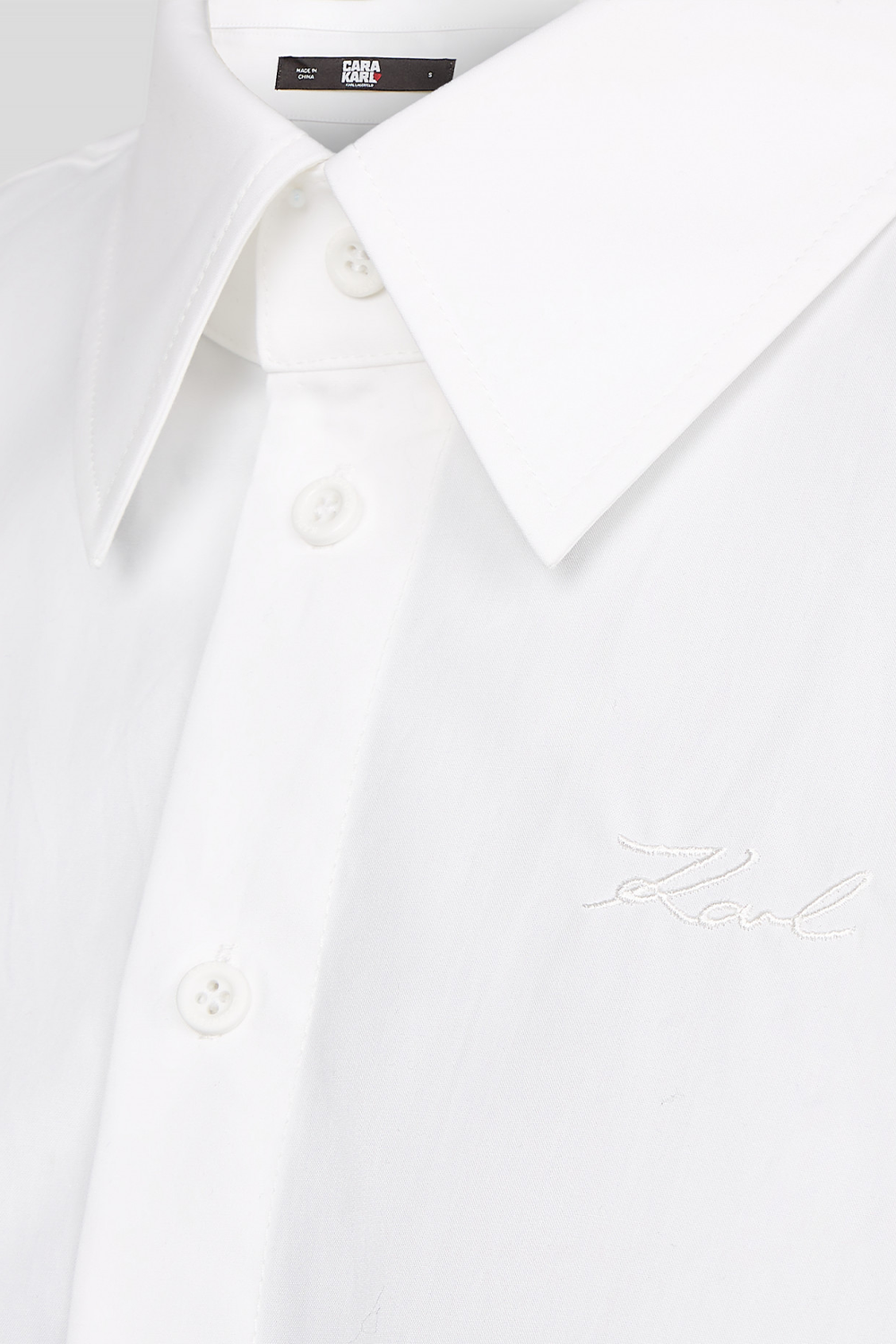חולצה מכופתרת לנשים בצבע לבן KARL LAGERFELD Vendome online | ונדום .