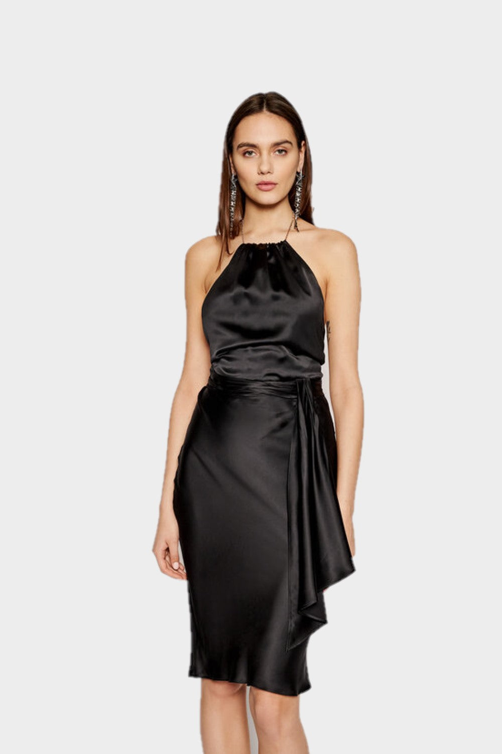 שמלת סאטן לנשים חגורת קשירה LIU JO Vendome online | ונדום .