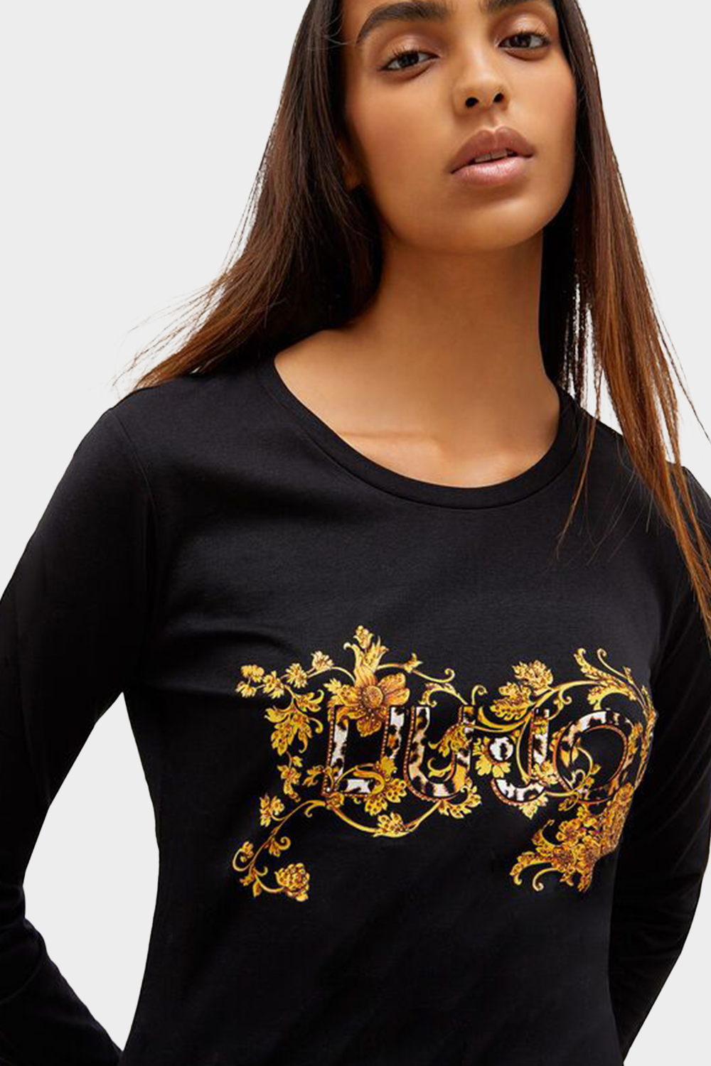 חולצת טי שירט לנשים בצבע שחור LIU JO Vendome online | ונדום .