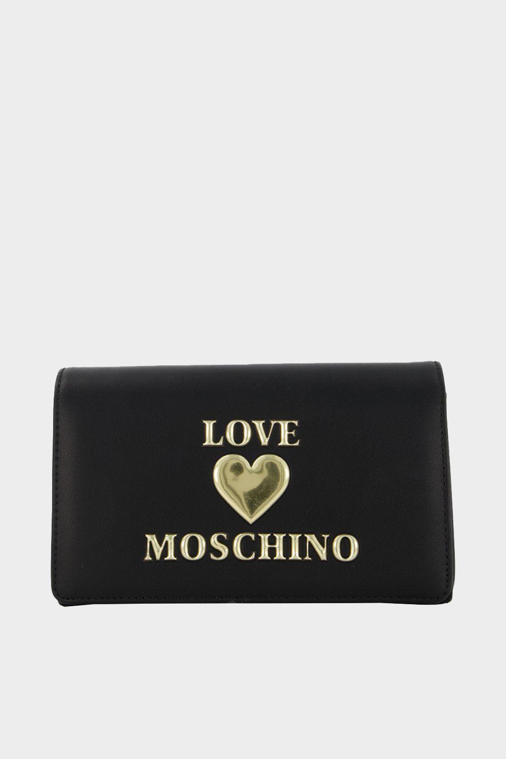 תיק עור אקולוגי קלאפה לנשים תבליט לוגו לב MOSCHINO Vendome online | ונדום .