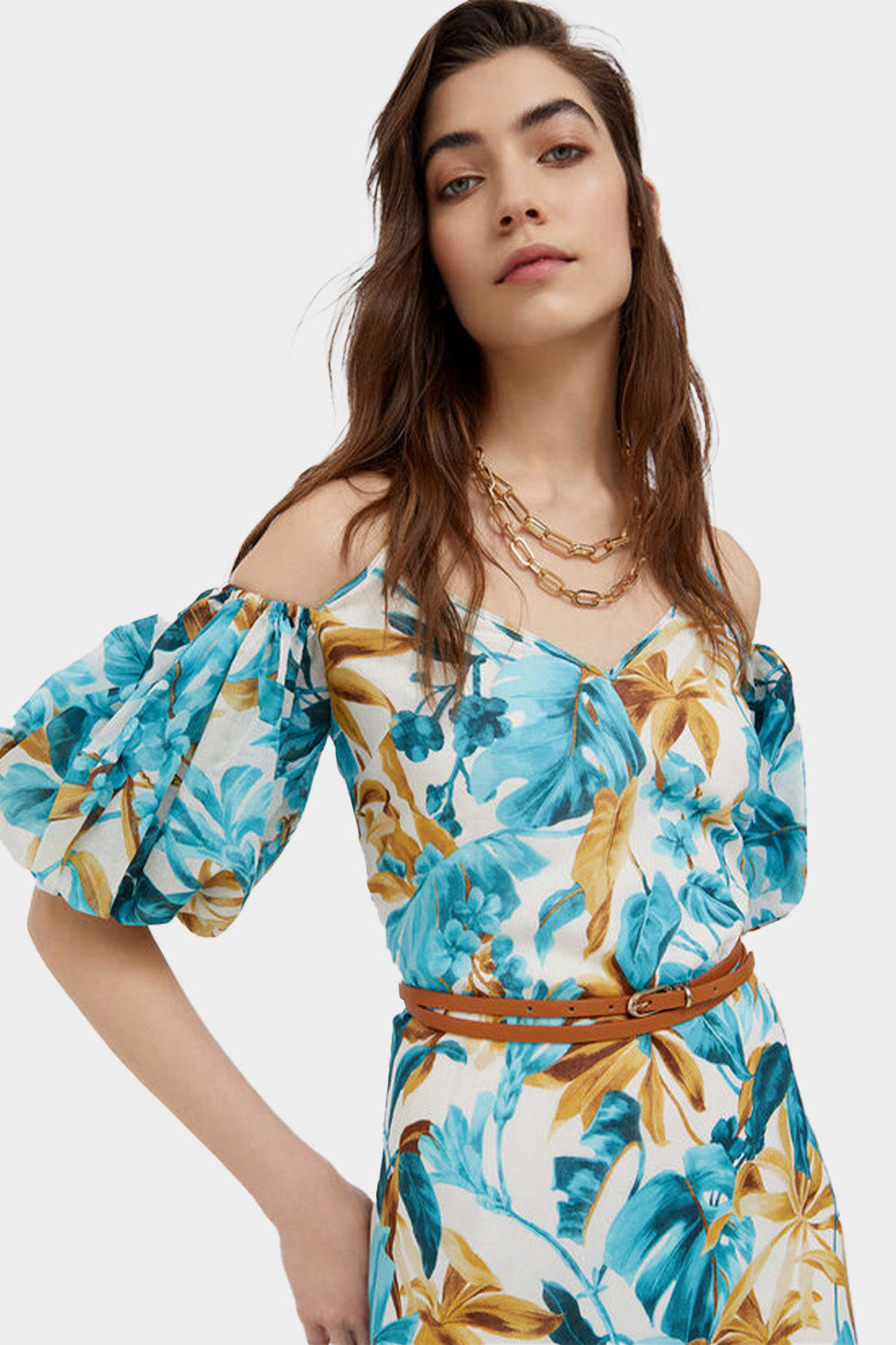 שמלה פרחונית לנשים שרוולי בלון LIU JO Vendome online | ונדום .