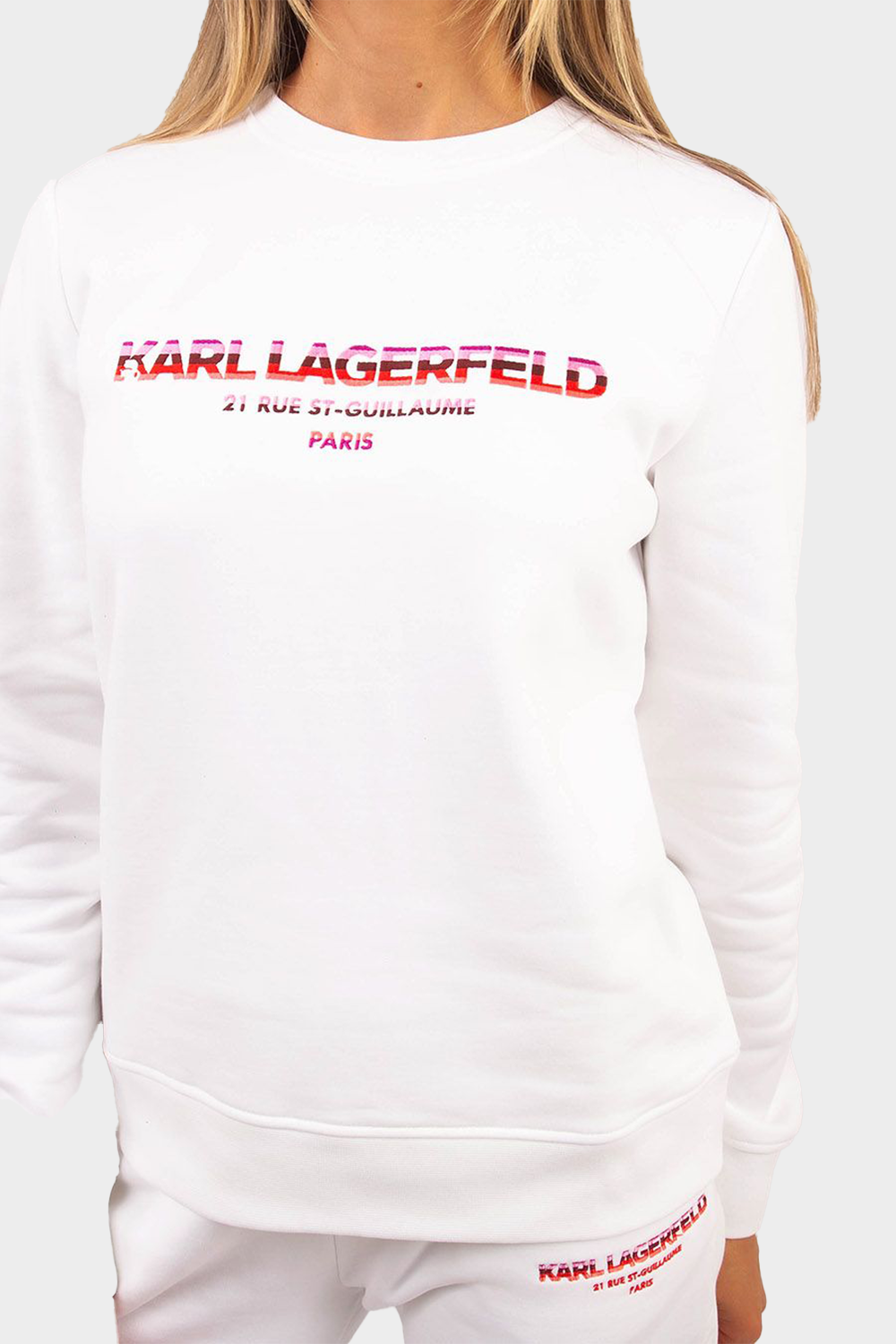 סווטשירט לנשים בצבע לבן KARL LAGERFELD Vendome online | ונדום .
